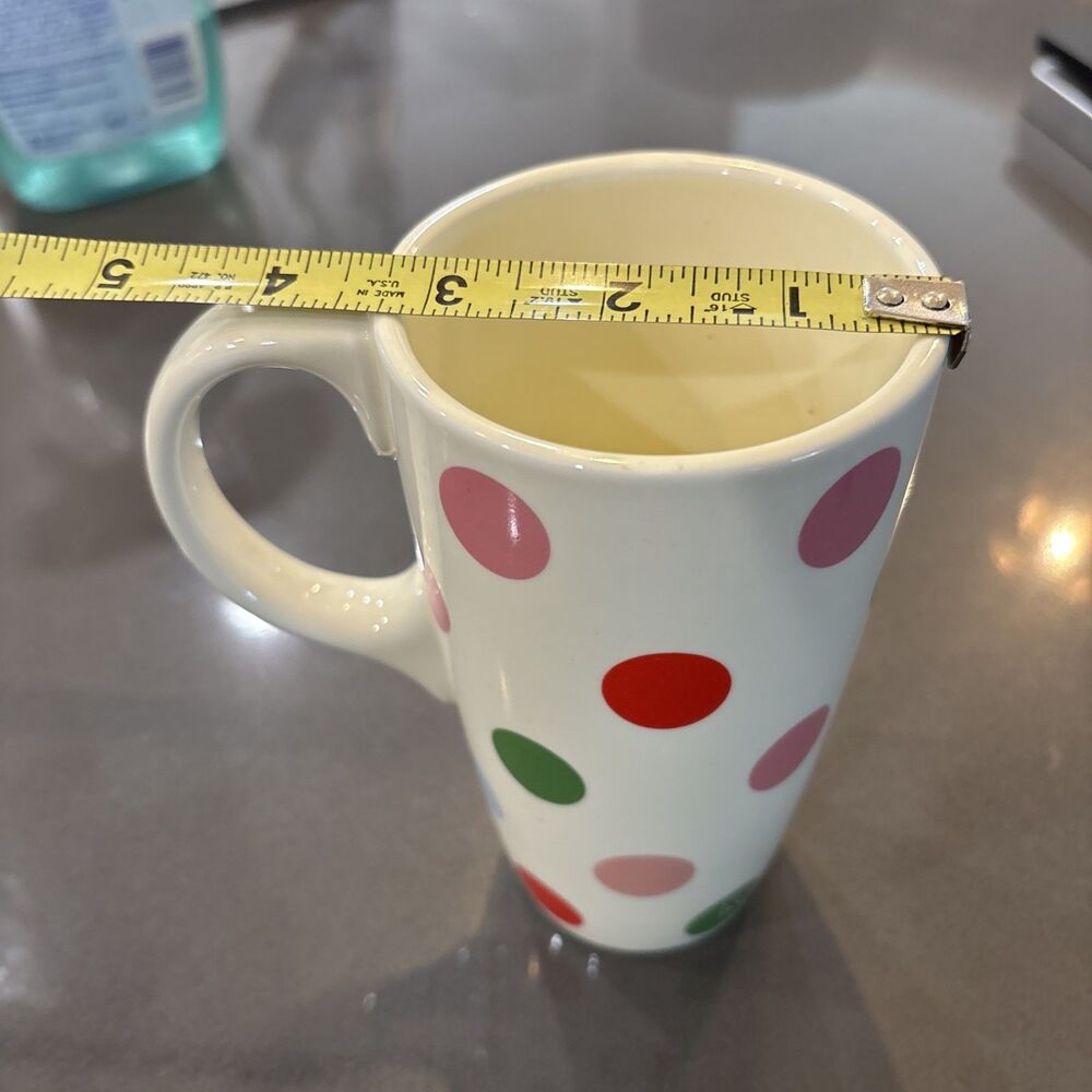 Polka Dot Ceramic Coffee Latte Mug Matilda Jane Clothing 16 oz (No Lid) - Picture 5 of 10